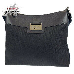 Dior Trotter Oblique black canvas leather shoulder bag